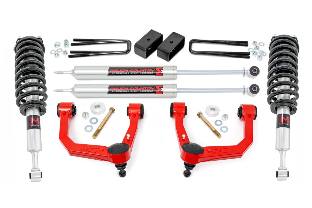 Toyota Tacoma Suspension Lift Kit - Rough Country - 3.5 Inch Lift Kit | M1 Struts - Red - '05-'23
